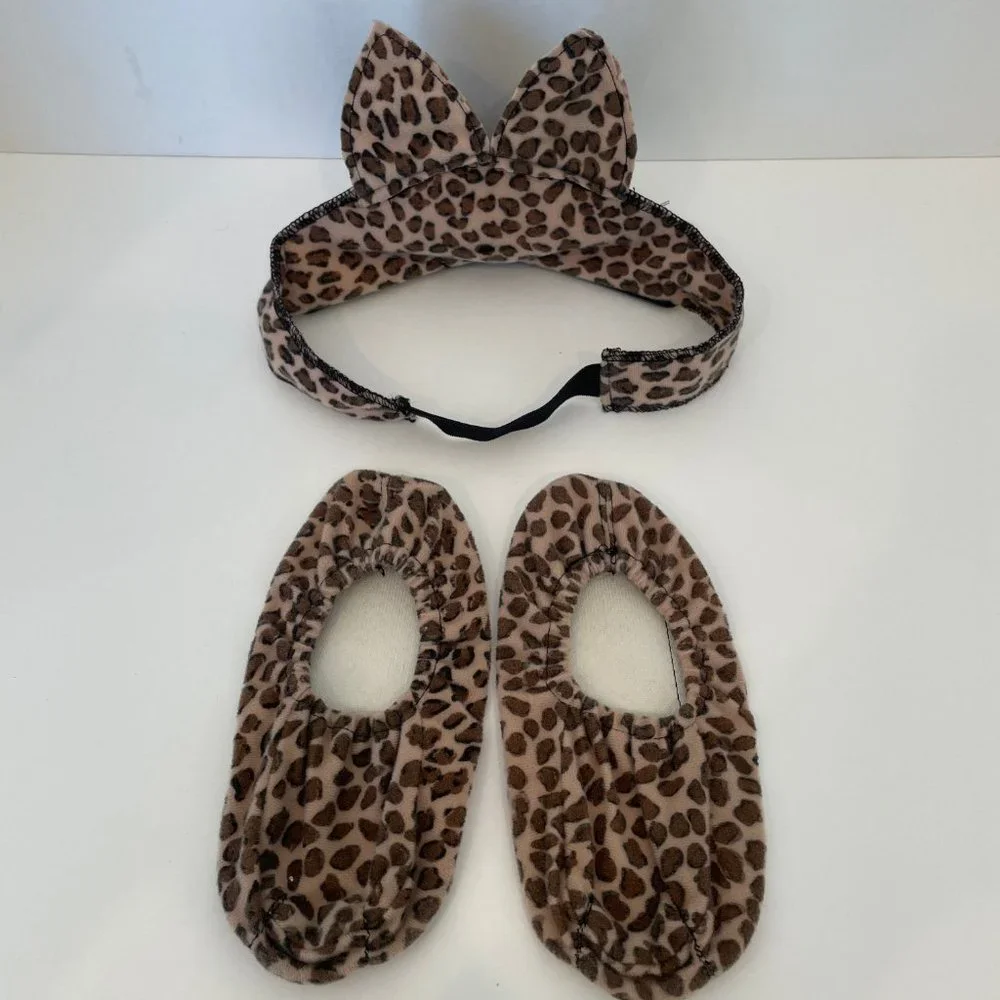 3 Pc Leopard Set Halloween Costume Hat, Skirt & Shoes